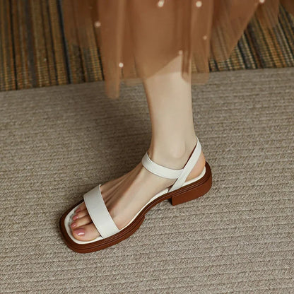 Women's Leather Sandals with a Minimalist Design