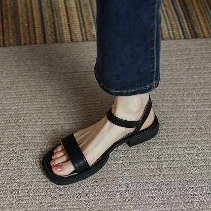 Women's Leather Sandals with a Minimalist Design