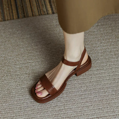 Women's Leather Sandals with a Minimalist Design