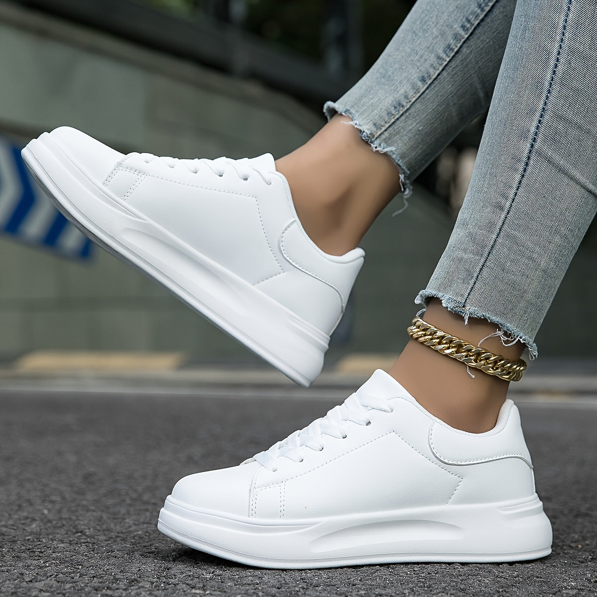 Women's Leather Sneakers with Orthopedic Support
