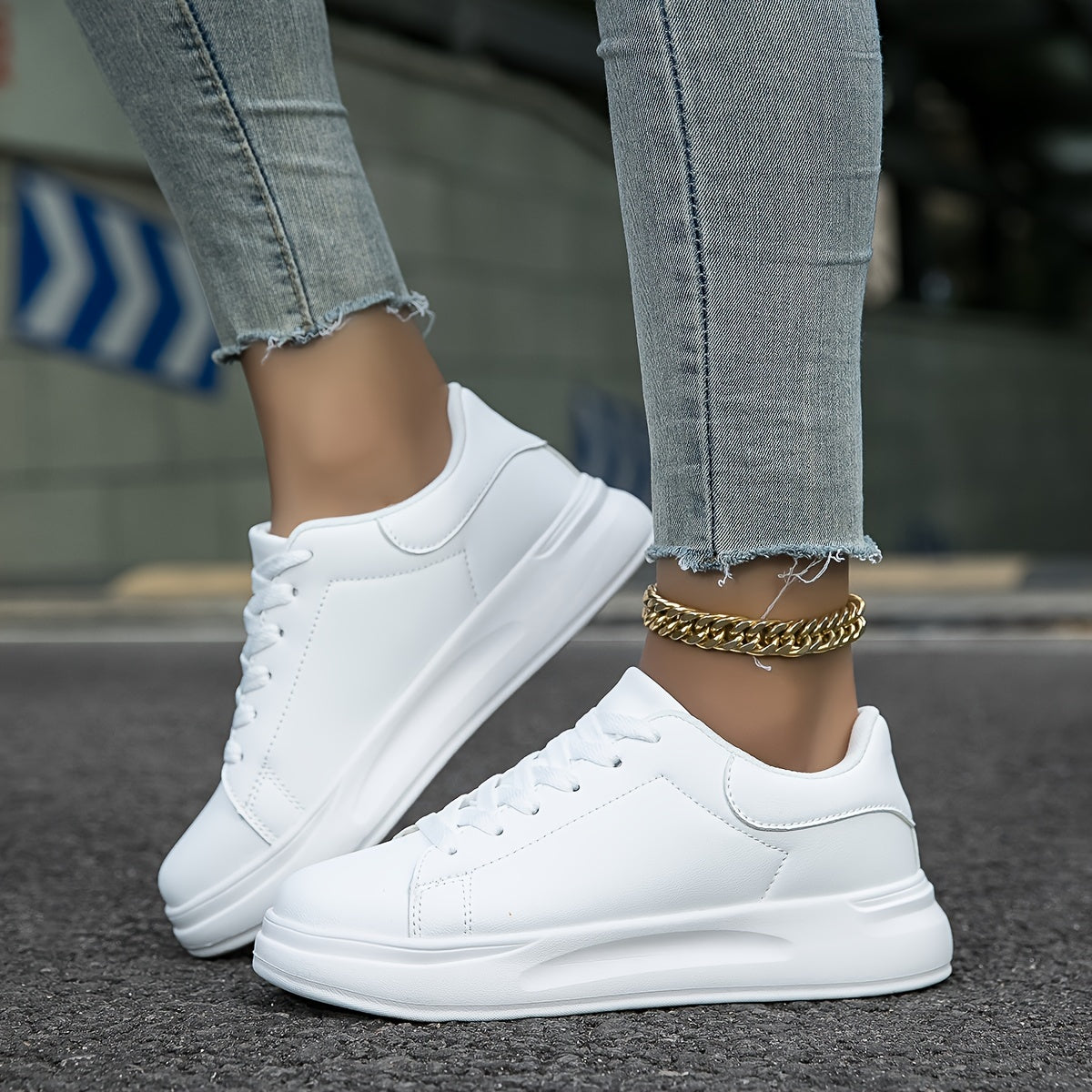 Women's Leather Sneakers with Orthopedic Support
