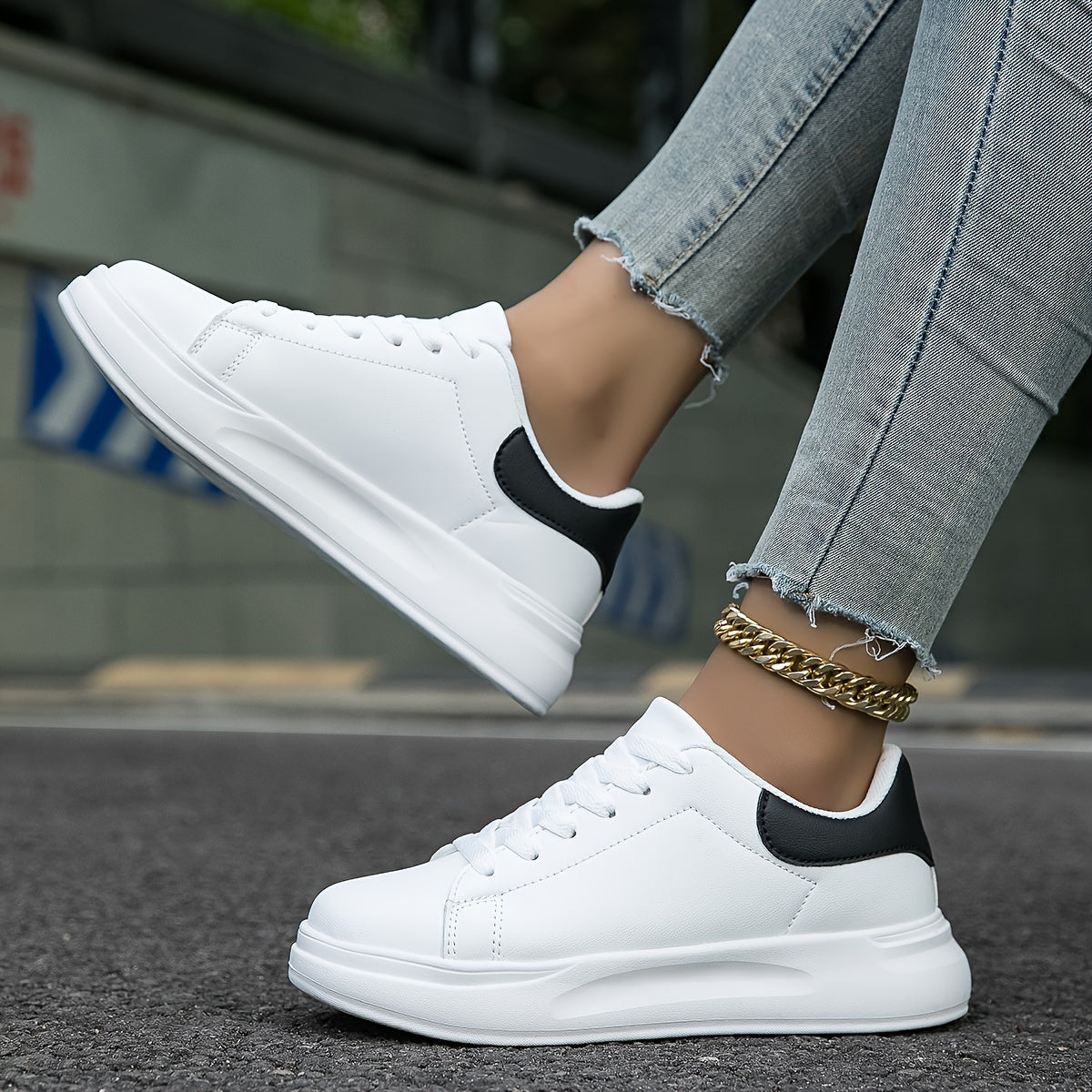Women's Leather Sneakers with Orthopedic Support