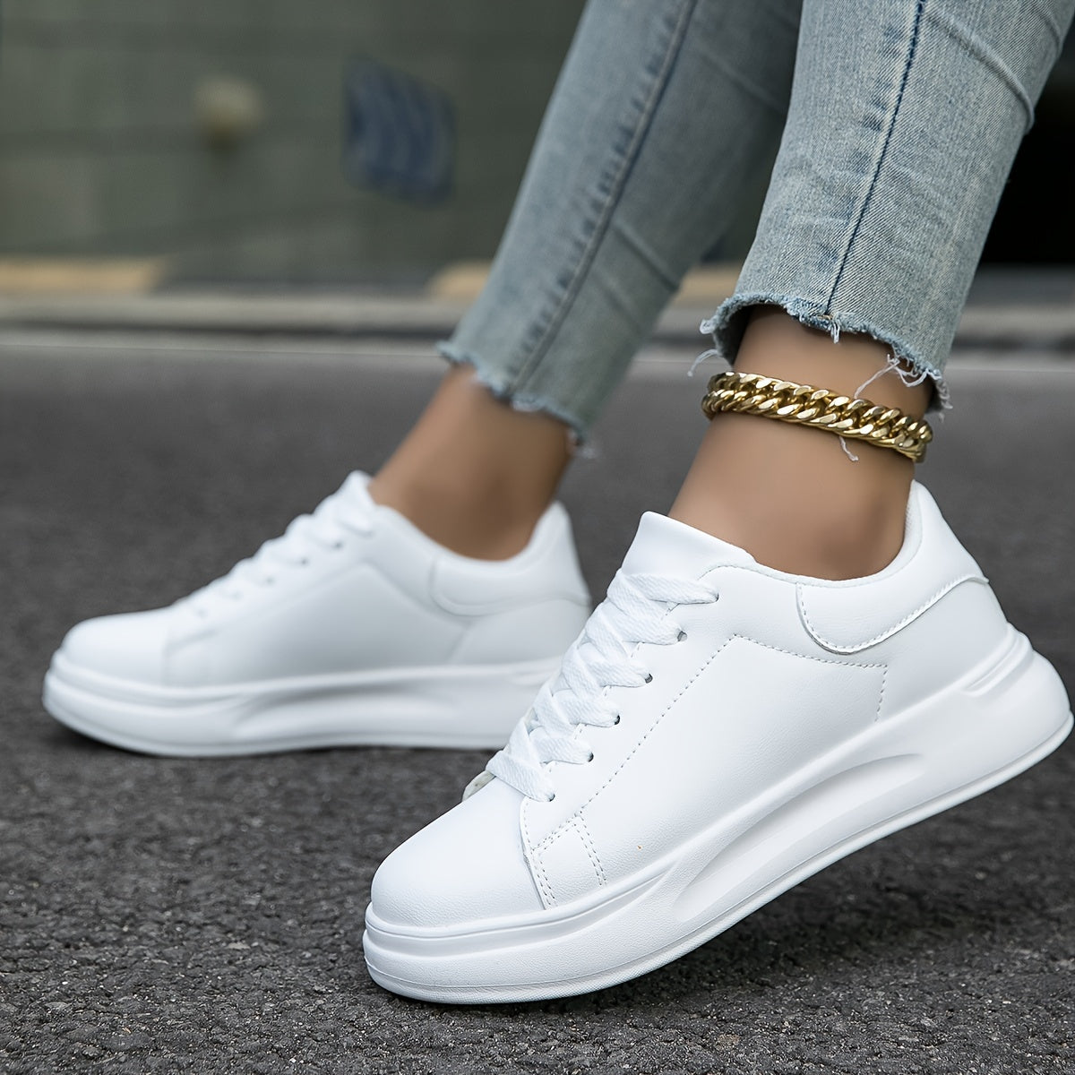 Women's Leather Sneakers with Orthopedic Support