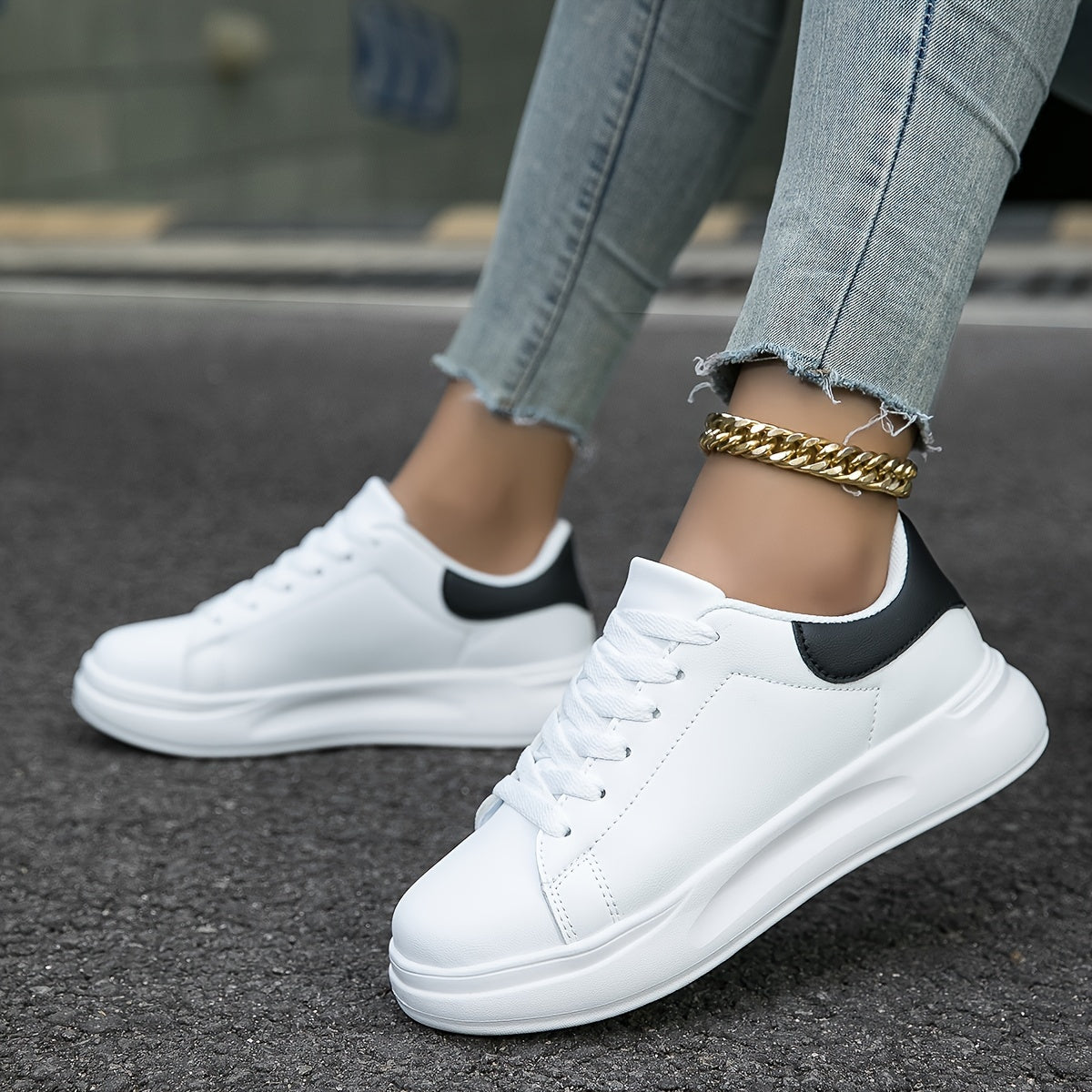 Women's Leather Sneakers with Orthopedic Support