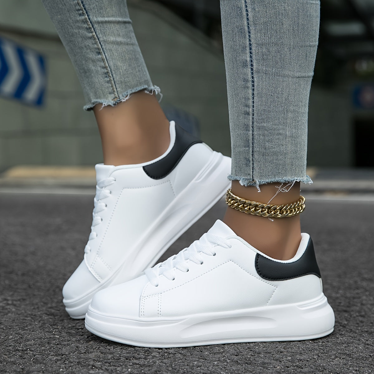 Women's Leather Sneakers with Orthopedic Support