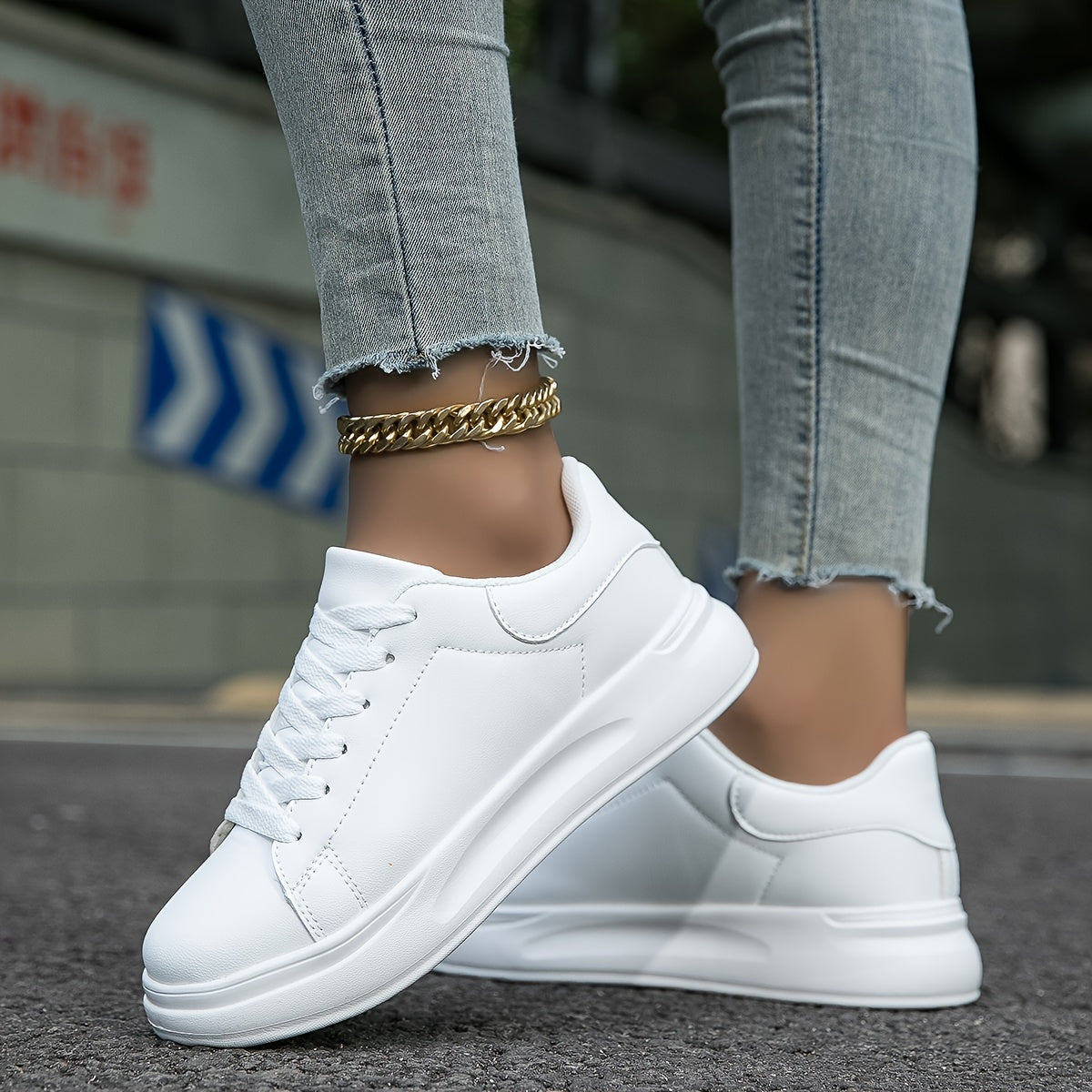 Women's Leather Sneakers with Orthopedic Support