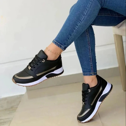 Women's Leather Sport Shoes with White Sole