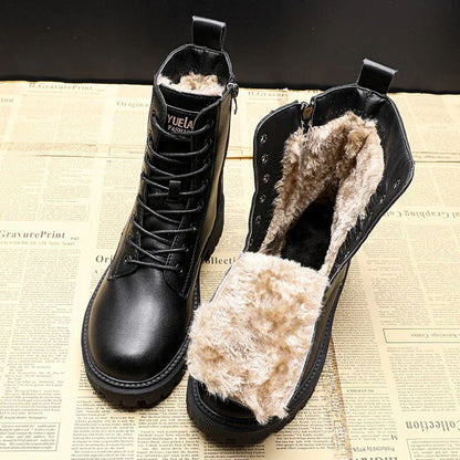 Women's Leather Winter Boots with Wool Lining