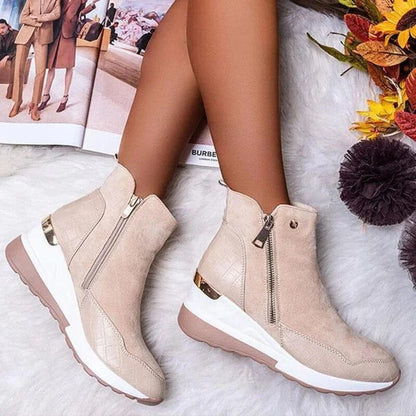 Women's Orthopedic Ankle Boots with Leather Finish