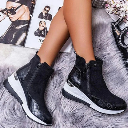 Women's Orthopedic Ankle Boots with Leather Finish
