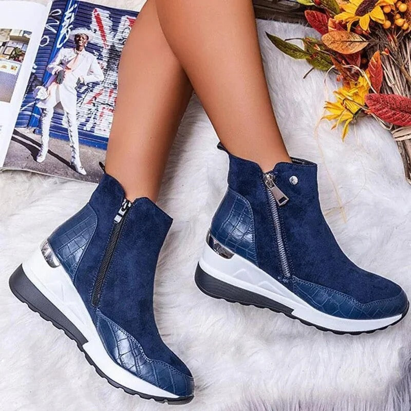 Women's Orthopedic Ankle Boots with Leather Finish