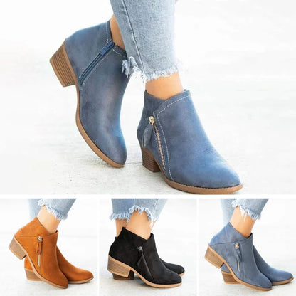 Women's Orthopedic Ankle Boots with Side Zip