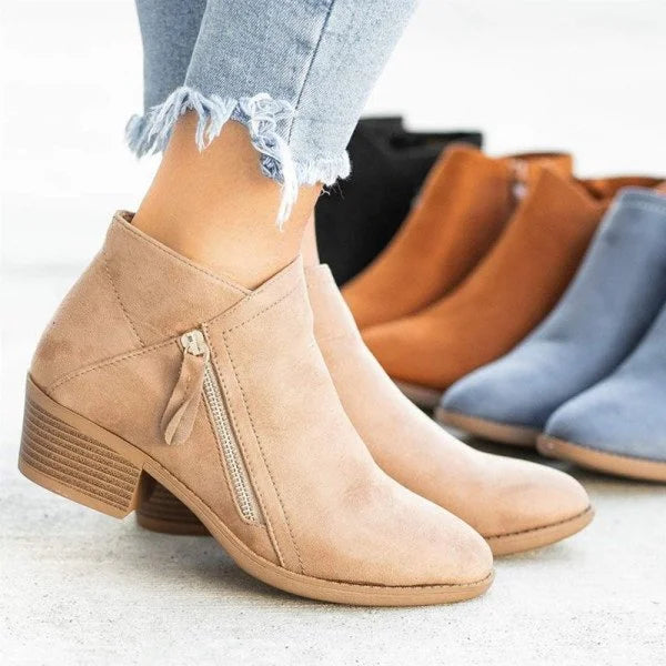 Women's Orthopedic Ankle Boots with Side Zip