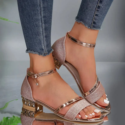 Women's Orthopedic Heeled Sandals with Straps