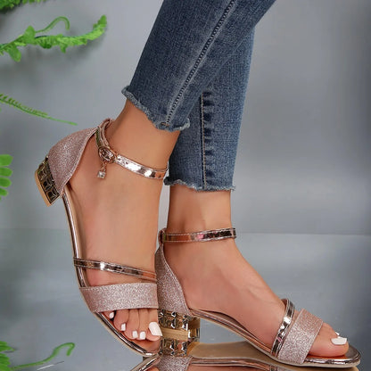 Women's Orthopedic Heeled Sandals with Straps