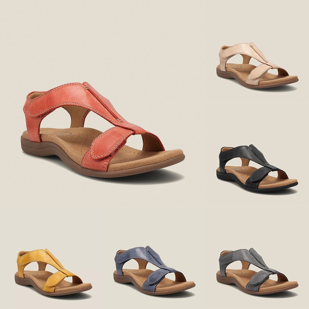 Women's Orthopedic Leather Sandals with Anatomical Insole