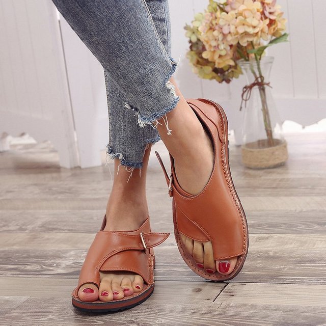 Women's Orthopedic Sandals in a Patchwork Design