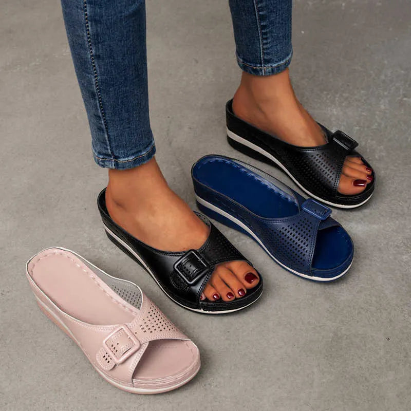 Women's Orthopedic Sandals with Adjustment and Soft Footbed