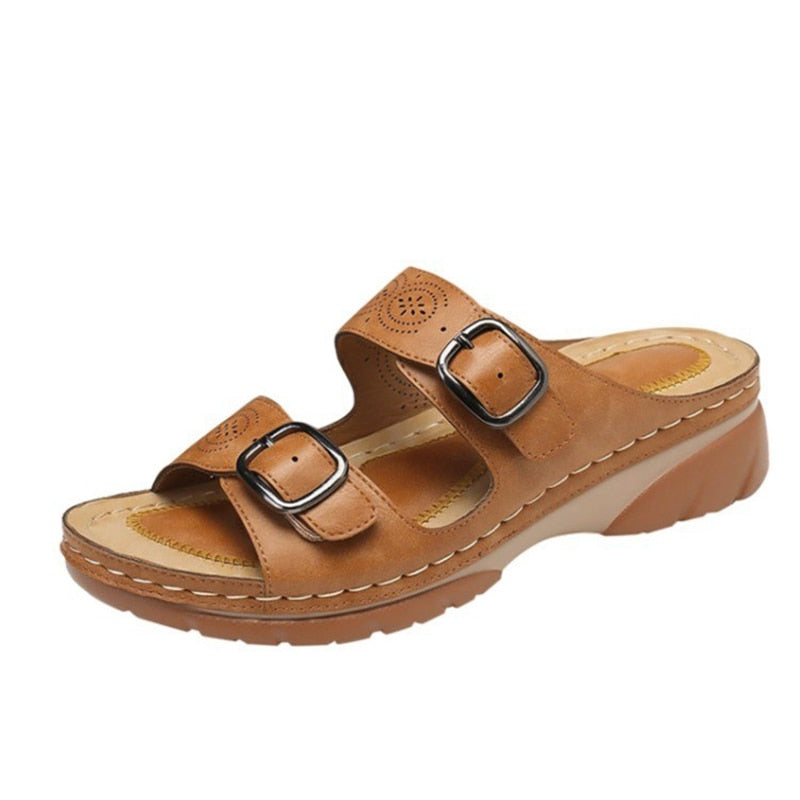 Women's Orthopedic Sandals with Double Buckles