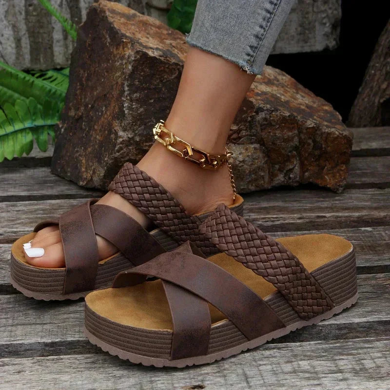 Women's Orthopedic Sandals with Woven Straps