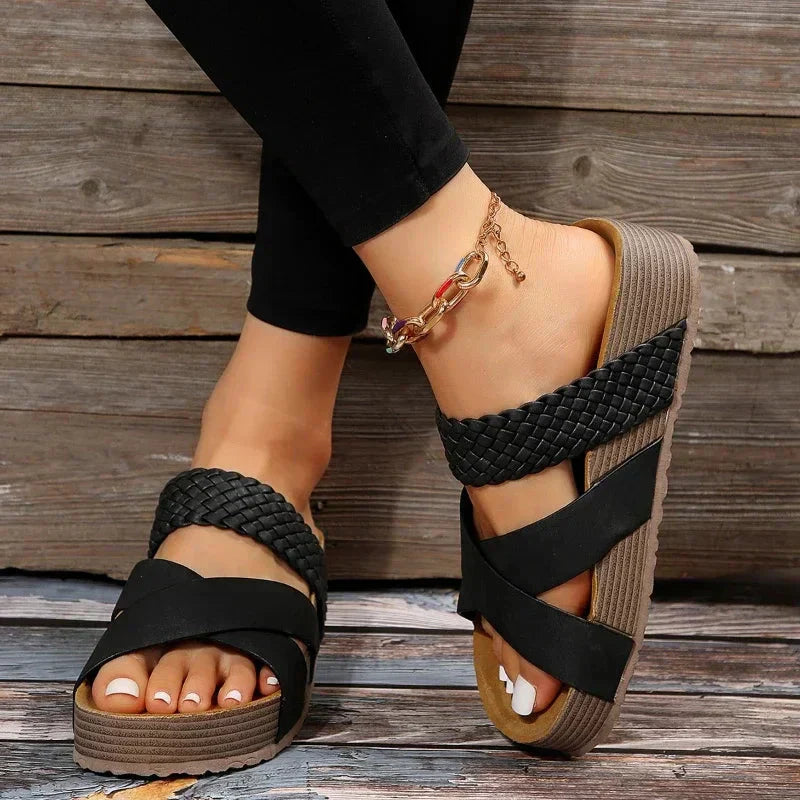 Women's Orthopedic Sandals with Woven Straps