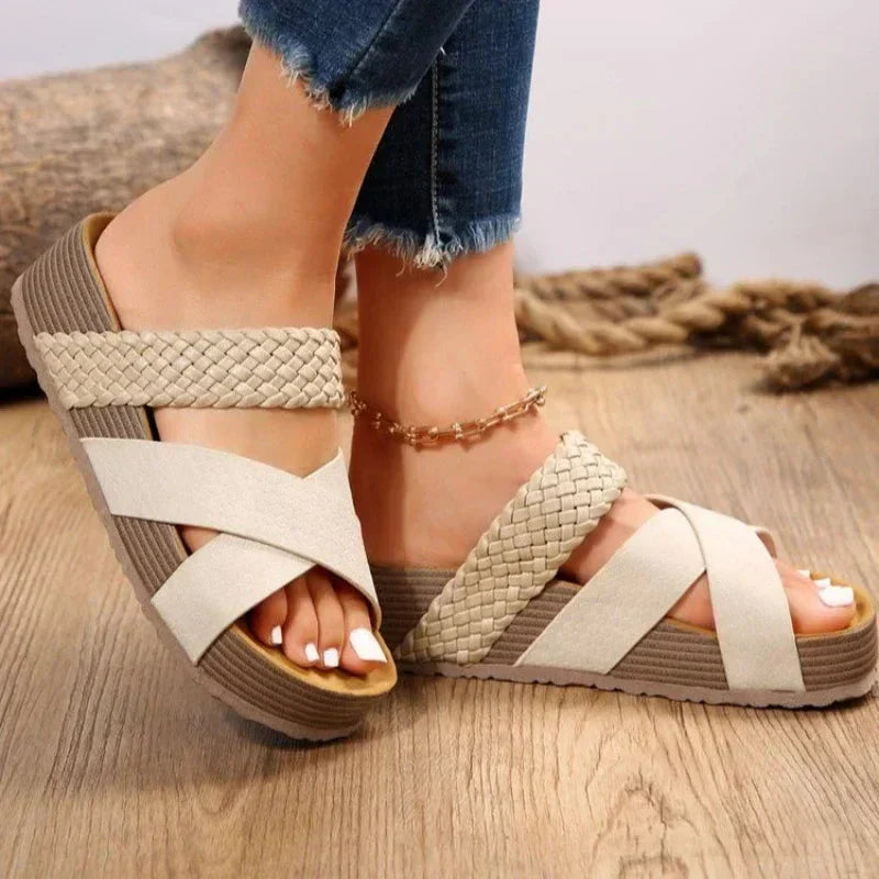 Women's Orthopedic Sandals with Woven Straps