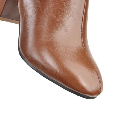 Women's Over-the-Knee Heeled Boots with Zip