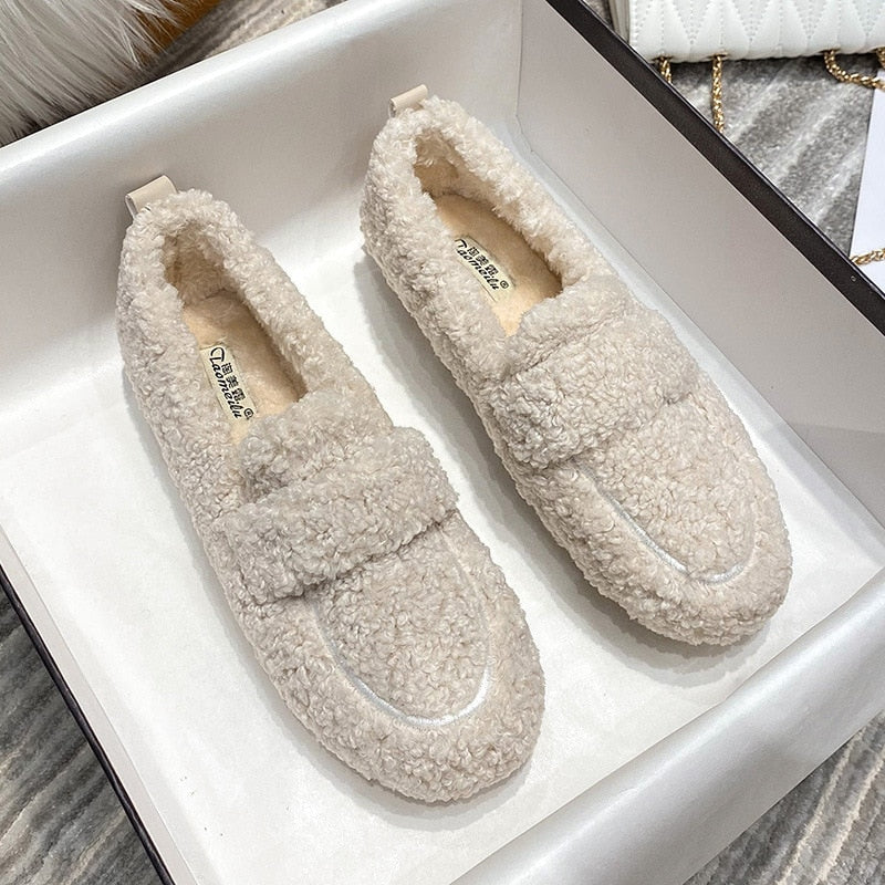 Women's Plush Slippers with Non-Slip Sole