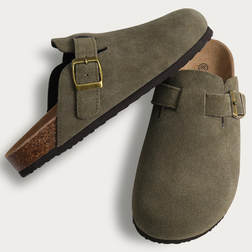 Women's Slides with Cork Footbed