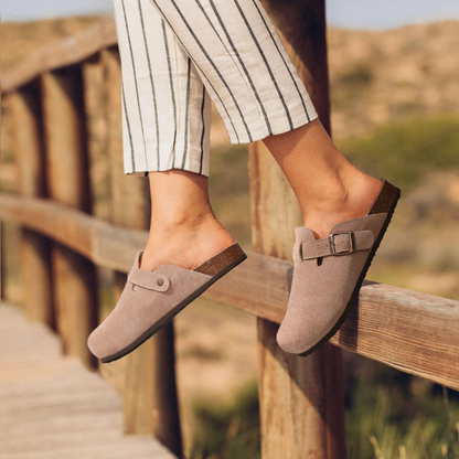 Women's Slides with Cork Footbed