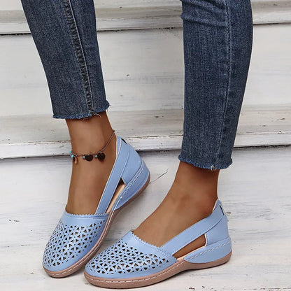 Women's Slip-On Wedge Sandals in Vintage Style