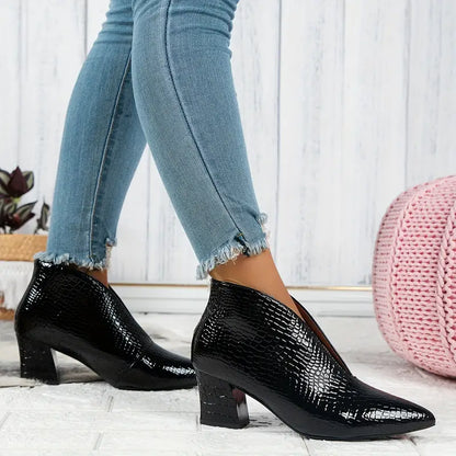 Women's Stiletto Ankle Boots with V-Cut
