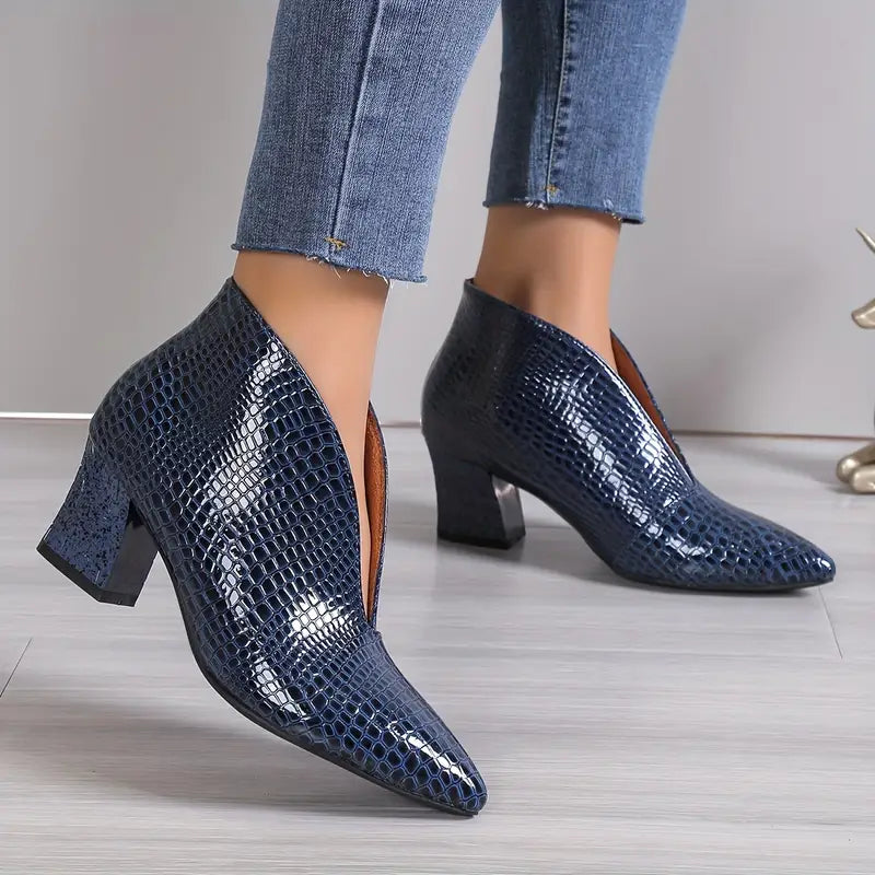 Women's Stiletto Ankle Boots with V-Cut