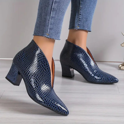 Women's Stiletto Ankle Boots with V-Cut