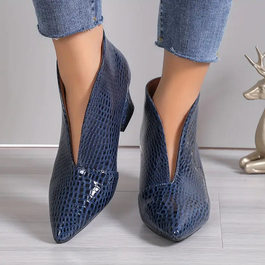 Women's Stiletto Ankle Boots with V-Cut