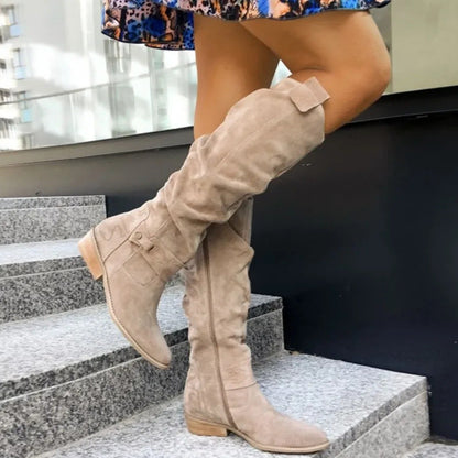 Women's Suede Boots with Cushioning Insole