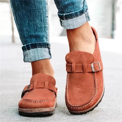 Women's Summer Slip-On Sandals with Decorative Buckle