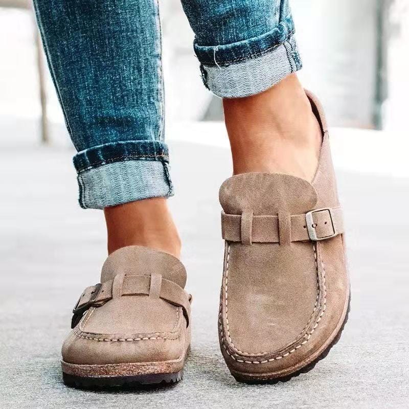 Women's Summer Slip-On Sandals with Decorative Buckle