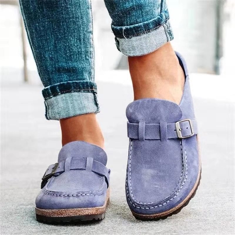 Women's Summer Slip-On Sandals with Decorative Buckle