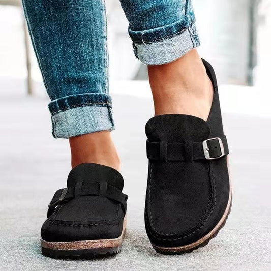 Women's Summer Slip-On Sandals with Decorative Buckle