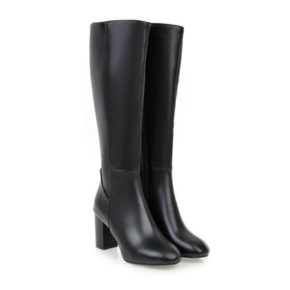 Women's Tall Boots with Zip on a Stable Heel