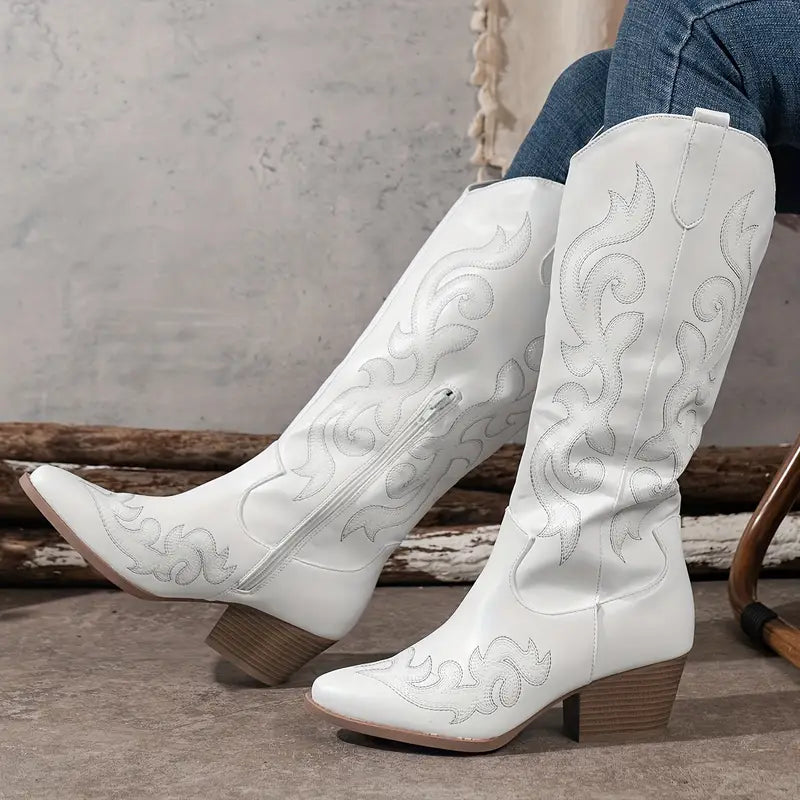 Women's Tall Heeled Cowboy Boots