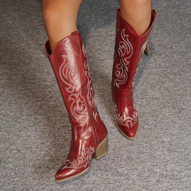 Women's Tall Heeled Cowboy Boots