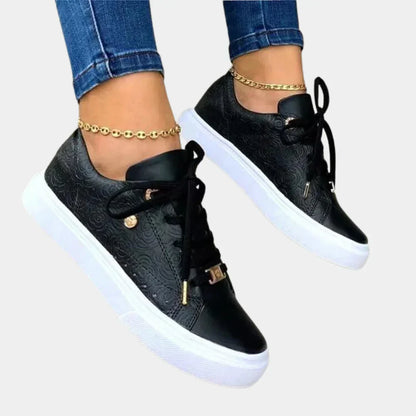 Women's Vegan Leather Sneakers with Cushioning