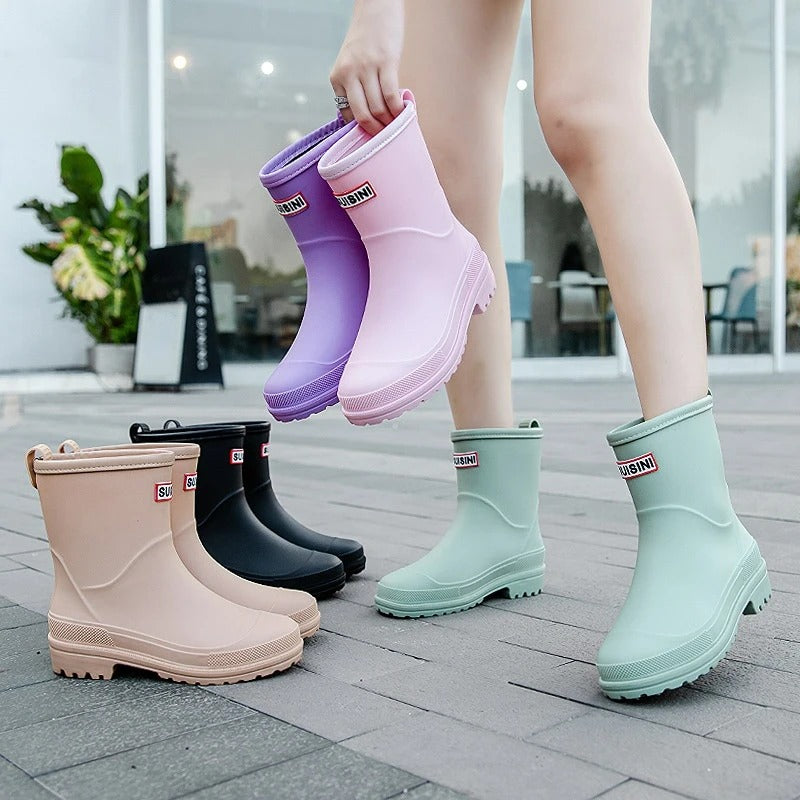 Women's Waterproof Mid-Calf Rain Boots