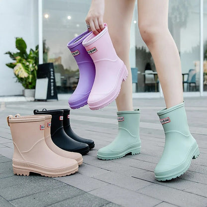 Women's Waterproof Mid-Calf Rain Boots